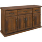 Umber Buffet Table 163cm 4 Door 3 Drawer Solid Pine Timber Wood - Dark Brown - Cosy Abode