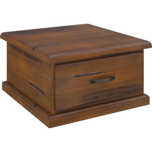 Umber Lamp Table Solid Pine Wood 1 Drawer Coffee Side Desk Sofa End - Dark Brown - Cosy Abode
