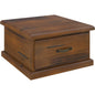 Umber Lamp Table Solid Pine Wood 1 Drawer Coffee Side Desk Sofa End - Dark Brown - Cosy Abode