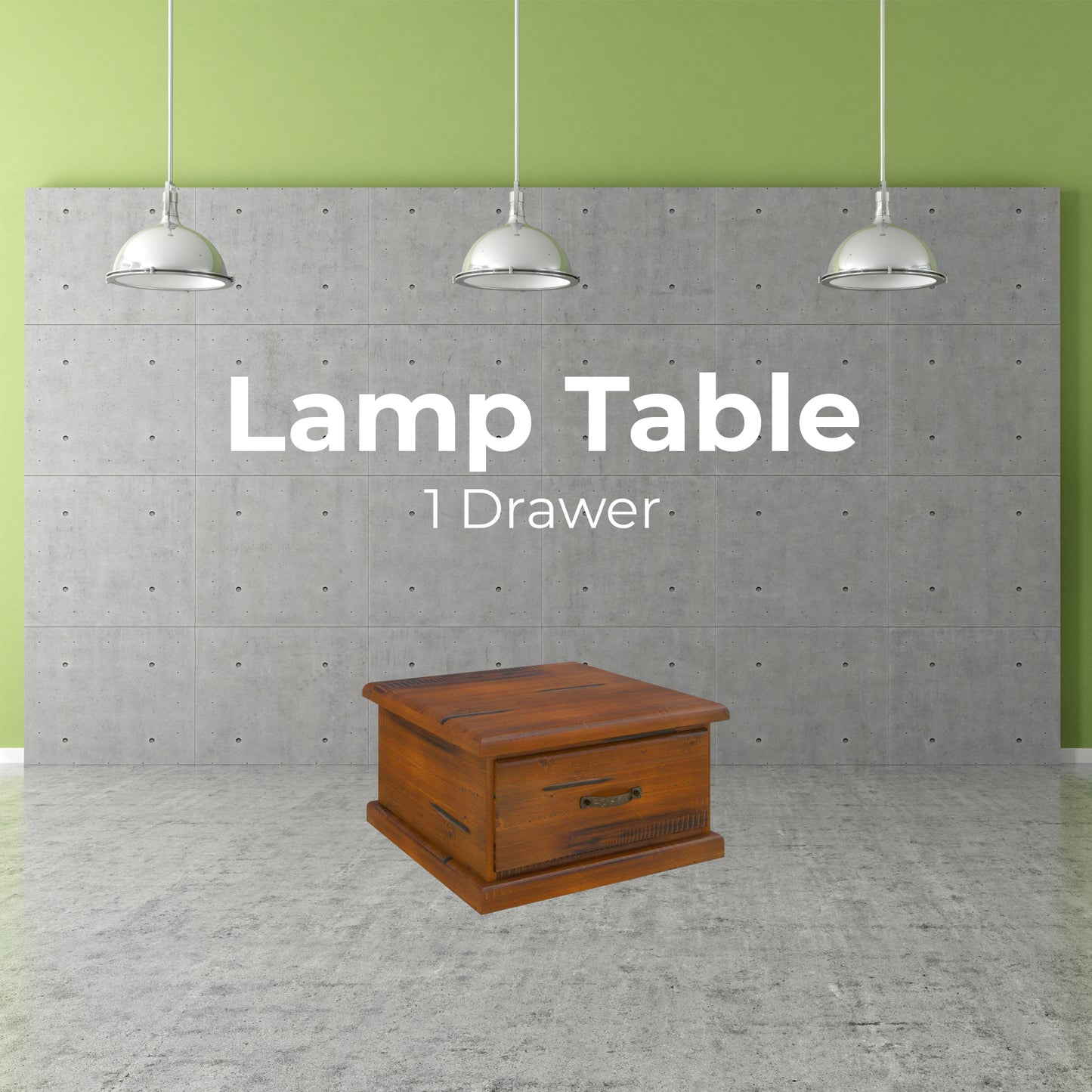Umber Lamp Table Solid Pine Wood 1 Drawer Coffee Side Desk Sofa End - Dark Brown - Cosy Abode