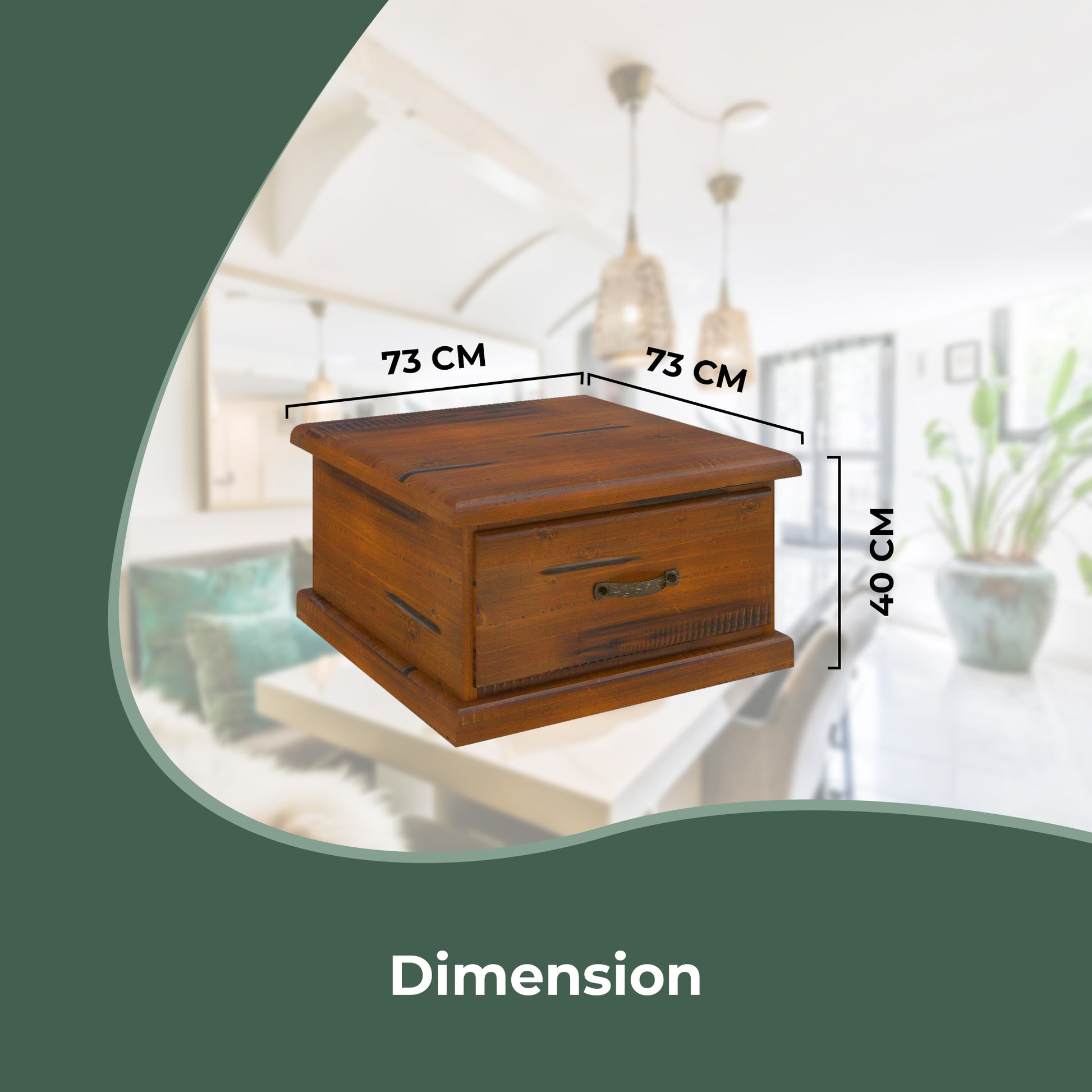 Umber Lamp Table Solid Pine Wood 1 Drawer Coffee Side Desk Sofa End - Dark Brown - Cosy Abode