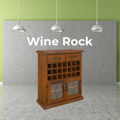 Umber Sideboard Buffet Wine Cabinet Bar Bottle Wooden Storage Rack - Dark Brown - Cosy Abode