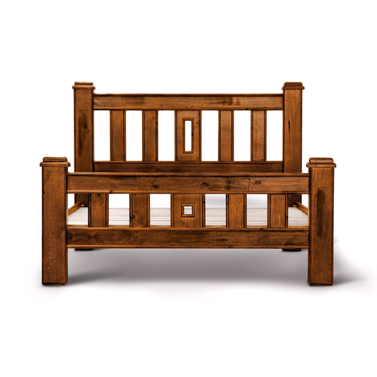Umber 4pc Queen Bed Frame Suite Bedside Dresser Furniture Package - Dark Brown - Cosy Abode