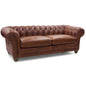 Sonny 3 Seater Genuine Leather Sofa Chestfield Lounge Couch - Butterscotch - Cosy Abode