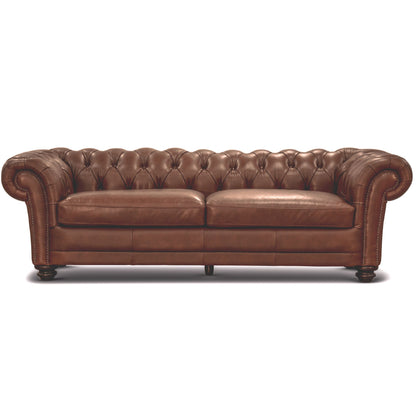 Sonny 3+1 Seater Genuine Leather Sofa Chestfield Lounge Couch - Butterscotch - Cosy Abode