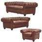Sonny 3+2.5+1 Seater Genuine Leather Sofa Chestfield Lounge Couch - Butterscotch - Cosy Abode