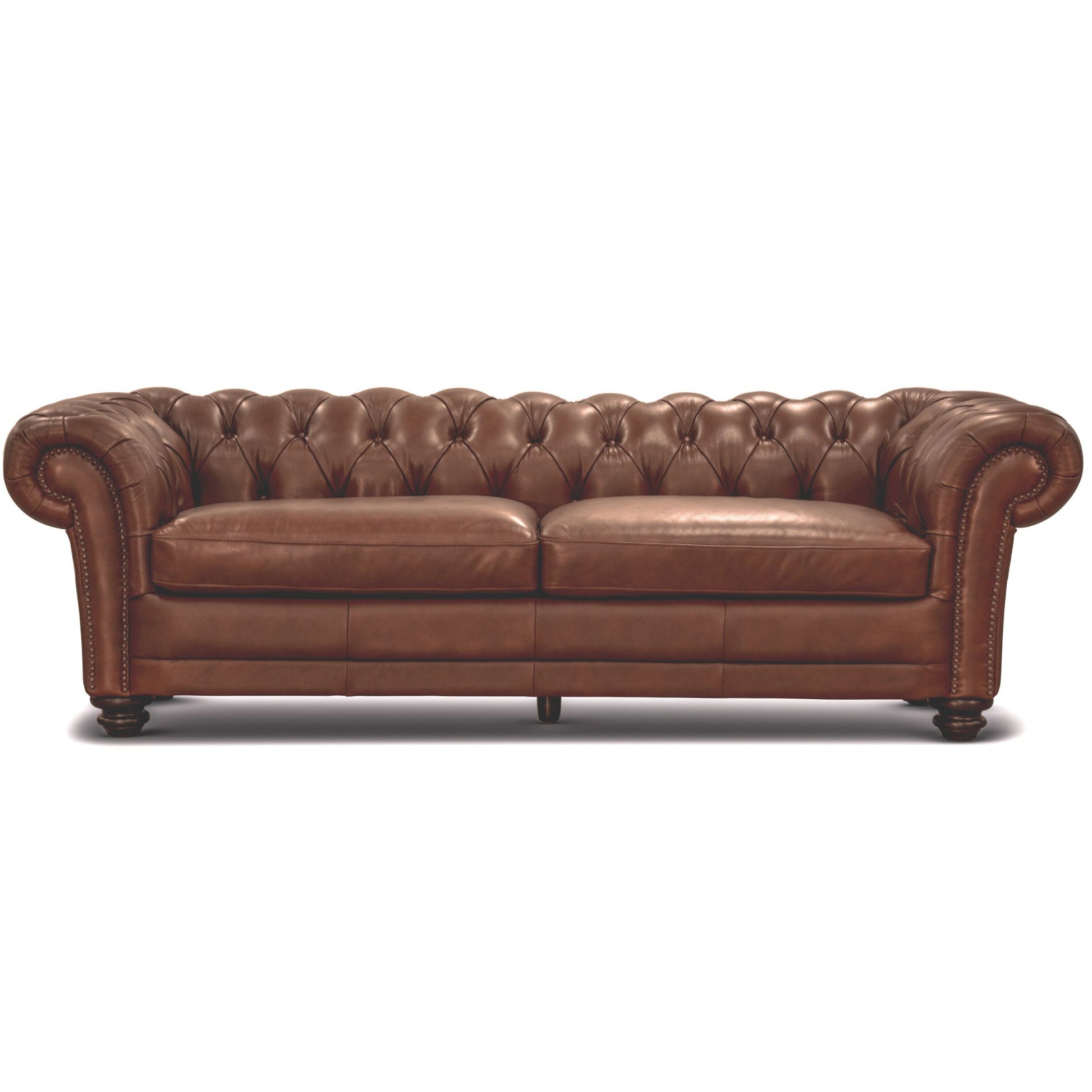 Sonny 3+2.5+1 Seater Genuine Leather Sofa Chestfield Lounge Couch - Butterscotch - Cosy Abode
