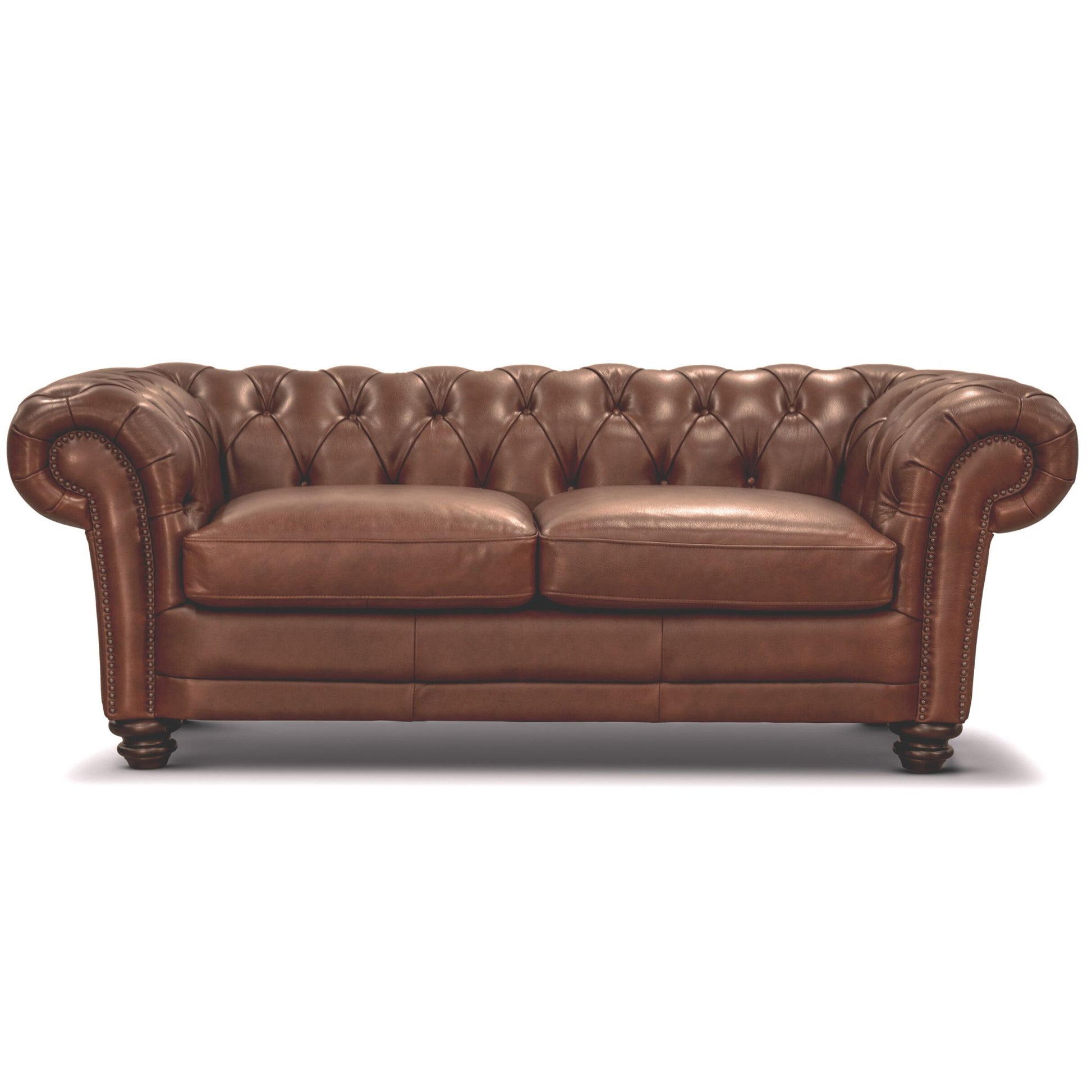 Sonny 3+2.5+1 Seater Genuine Leather Sofa Chestfield Lounge Couch - Butterscotch - Cosy Abode