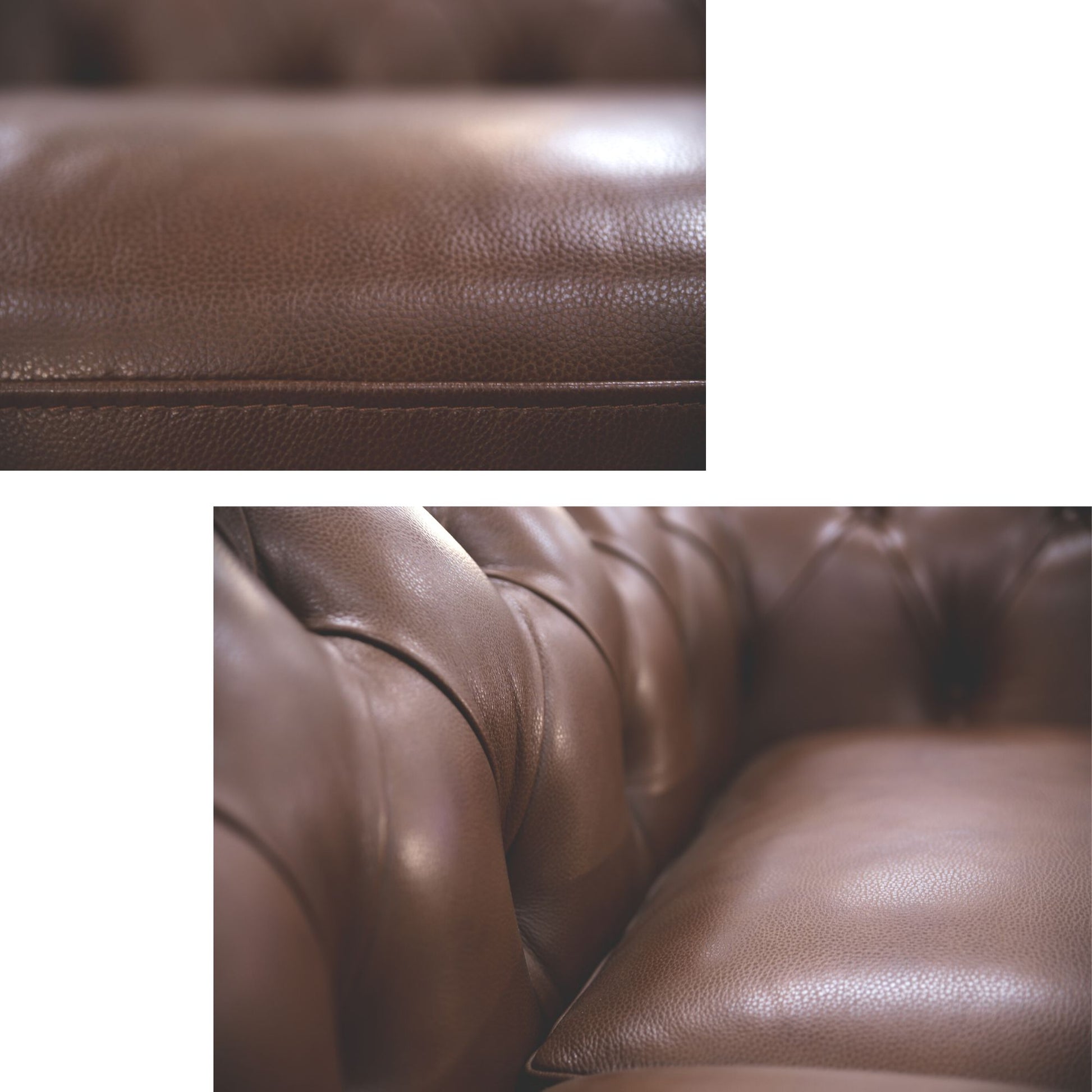 Sonny 2.5+1 Seater Genuine Leather Sofa Chestfield Lounge Couch - Butterscotch - Cosy Abode