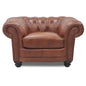 Sonny 1 Seater Genuine Leather Sofa Chestfield Lounge Couch - Butterscotch - Cosy Abode