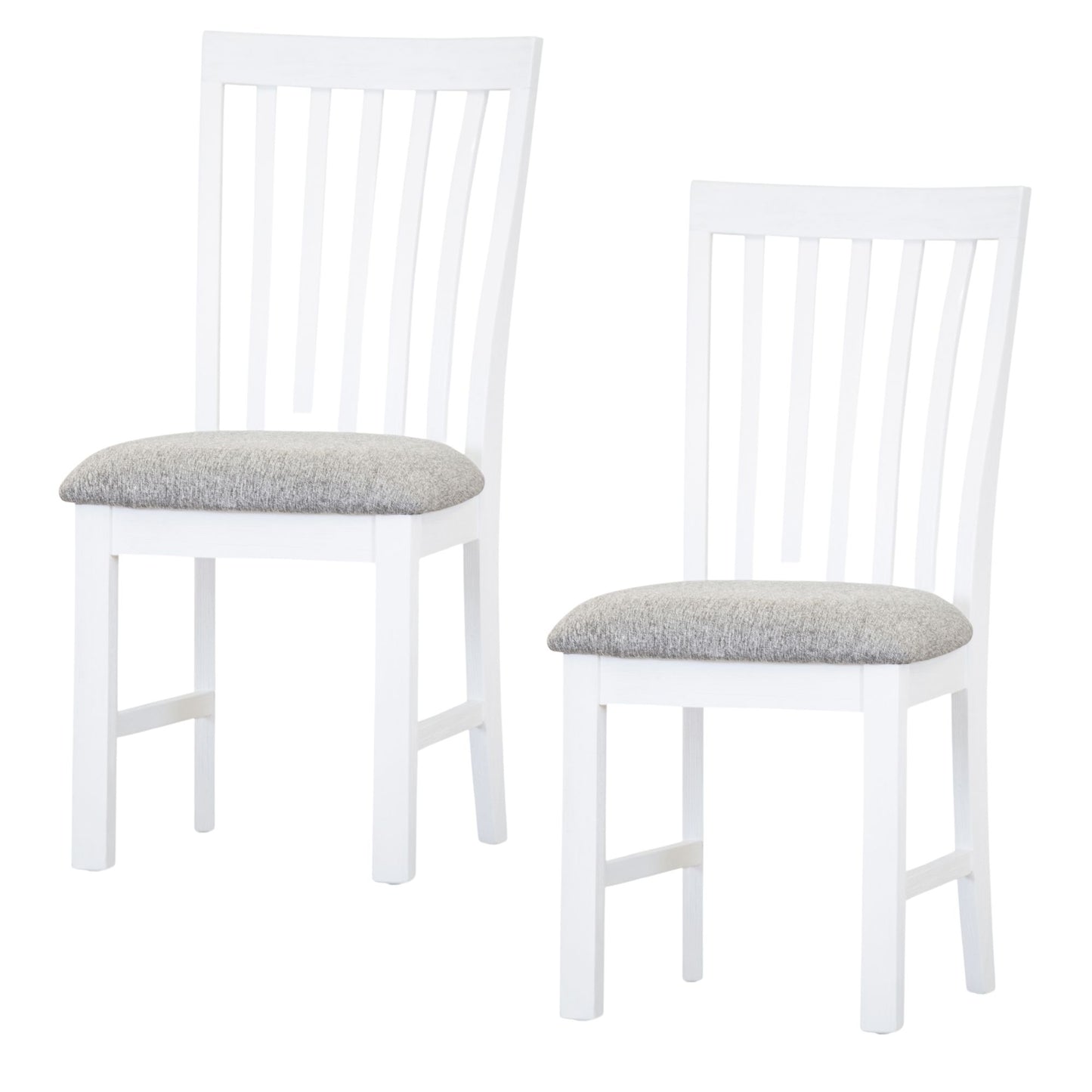Laelia Dining Chair Set of 2 Solid Acacia Timber Wood Coastal Furniture - White - Cosy Abode