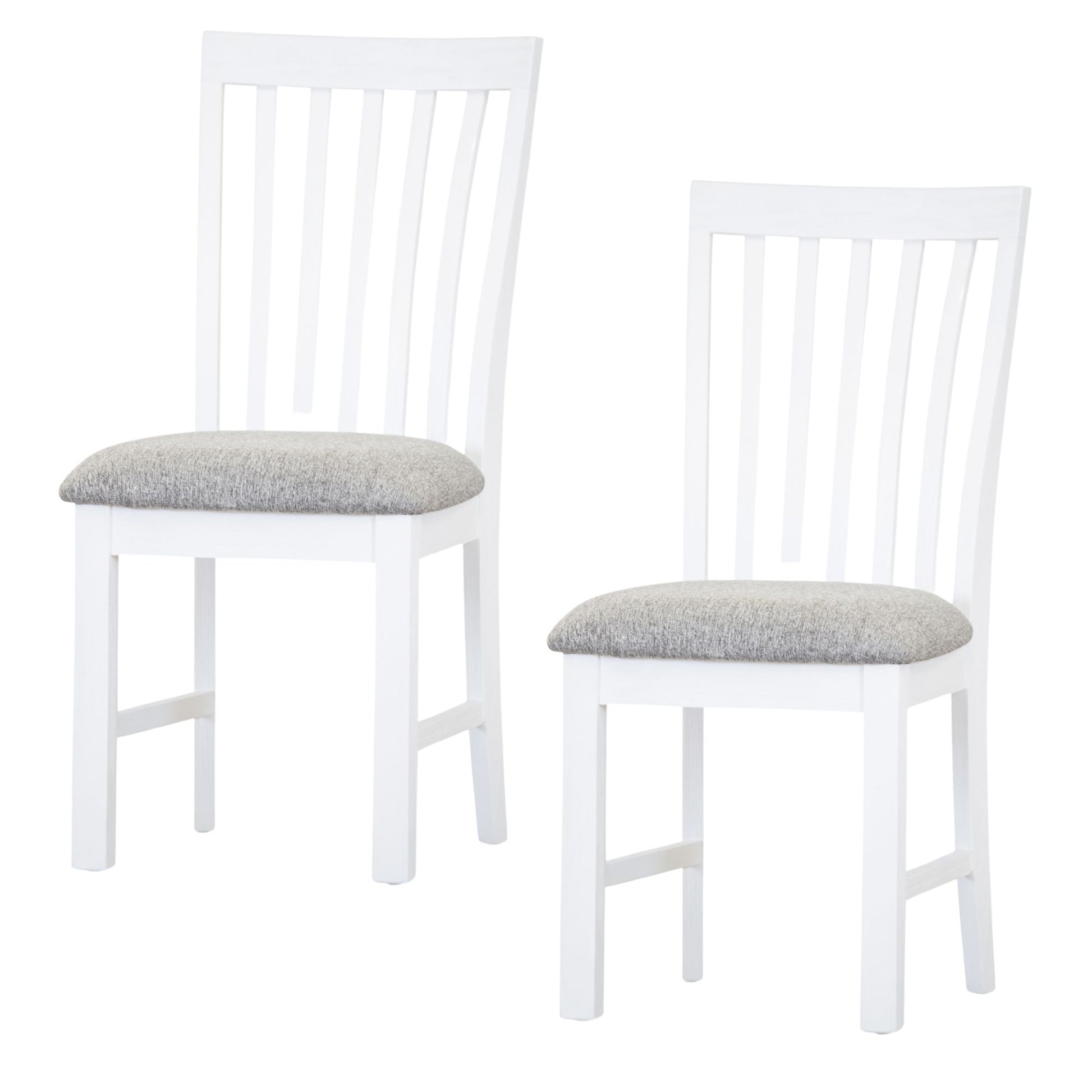Laelia Dining Chair Set of 2 Solid Acacia Timber Wood Coastal Furniture - White - Cosy Abode