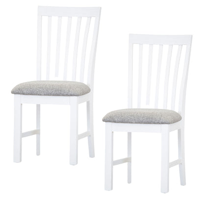Laelia Dining Chair Set of 2 Solid Acacia Timber Wood Coastal Furniture - White - Cosy Abode
