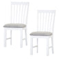 Laelia Dining Chair Set of 2 Solid Acacia Timber Wood Coastal Furniture - White - Cosy Abode