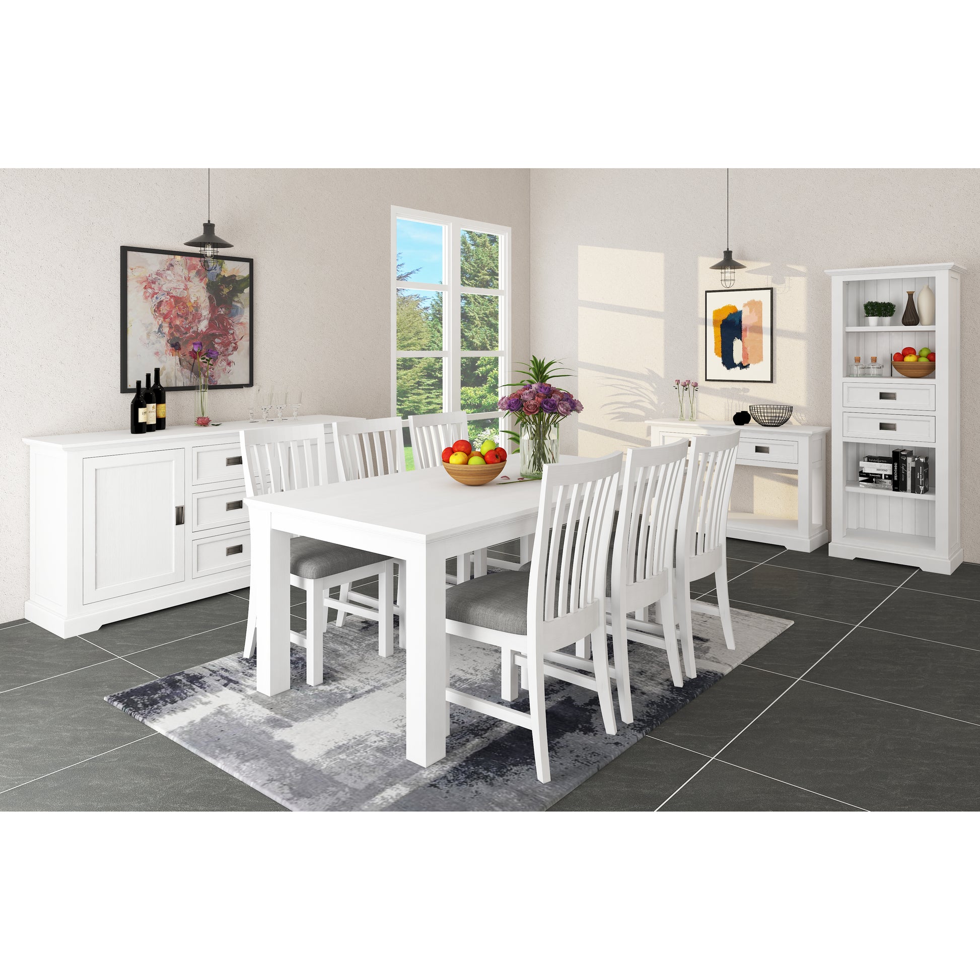 Laelia Dining Chair Set of 2 Solid Acacia Timber Wood Coastal Furniture - White - Cosy Abode