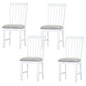 Laelia Dining Chair Set of 4 Solid Acacia Timber Wood Coastal Furniture - White - Cosy Abode