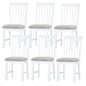 Laelia Dining Chair Set of 6 Solid Acacia Timber Wood Coastal Furniture - White - Cosy Abode