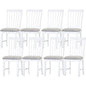 Laelia Dining Chair Set of 8 Solid Acacia Timber Wood Coastal Furniture - White - Cosy Abode