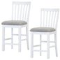 Laelia Tall Bar Chair Stool Set of 2 Solid Acacia Wood Coastal Furniture - White - Cosy Abode