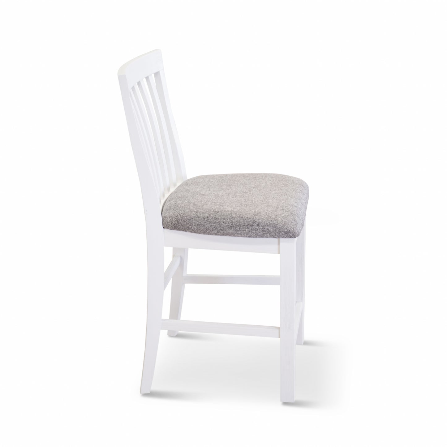 Laelia Tall Bar Chair Stool Set of 2 Solid Acacia Wood Coastal Furniture - White - Cosy Abode