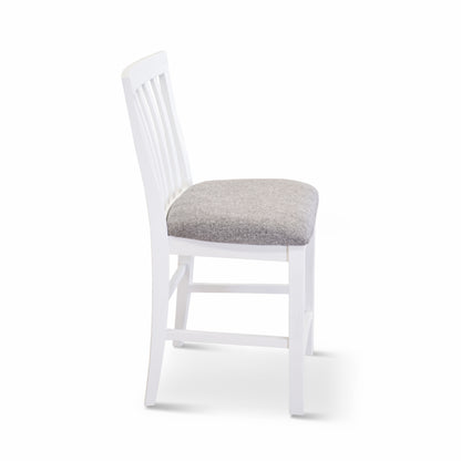 Laelia Tall Bar Chair Stool Set of 2 Solid Acacia Wood Coastal Furniture - White - Cosy Abode