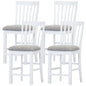 Laelia Tall Bar Chair Stool Set of 4 Solid Acacia Wood Coastal Furniture - White - Cosy Abode