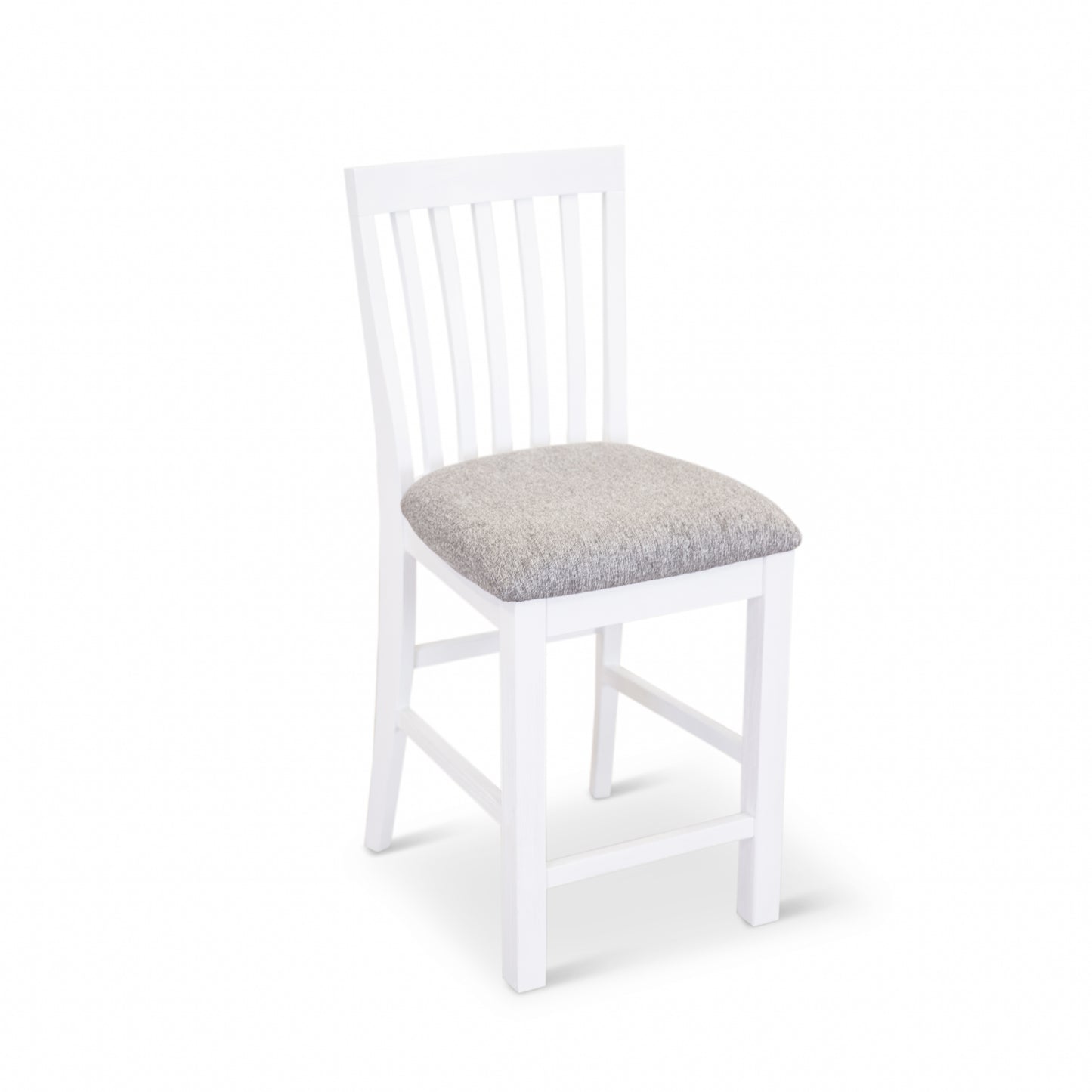 Laelia Tall Bar Chair Stool Set of 8 Solid Acacia Wood Coastal Furniture - White - Cosy Abode