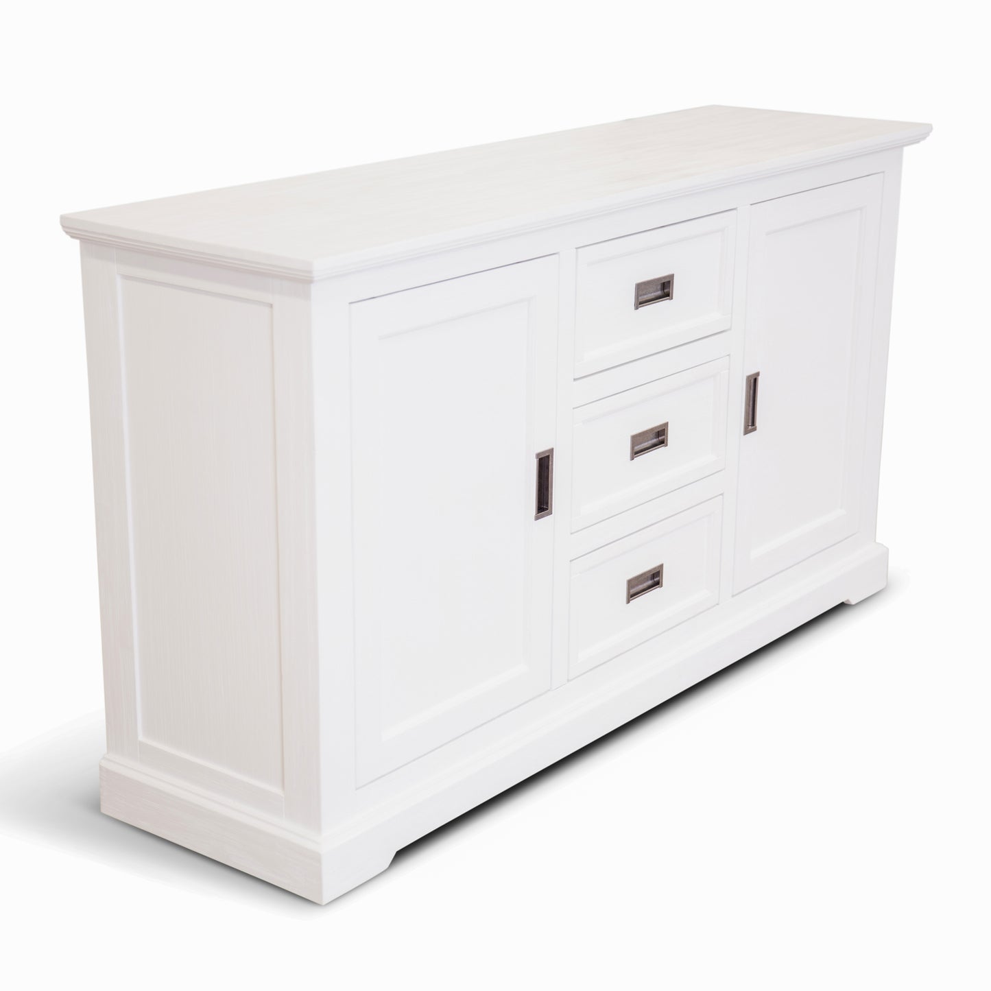 Laelia Buffet Table 166cm 2 Door 3 Drawer Acacia Wood Coastal Furniture -White - Cosy Abode