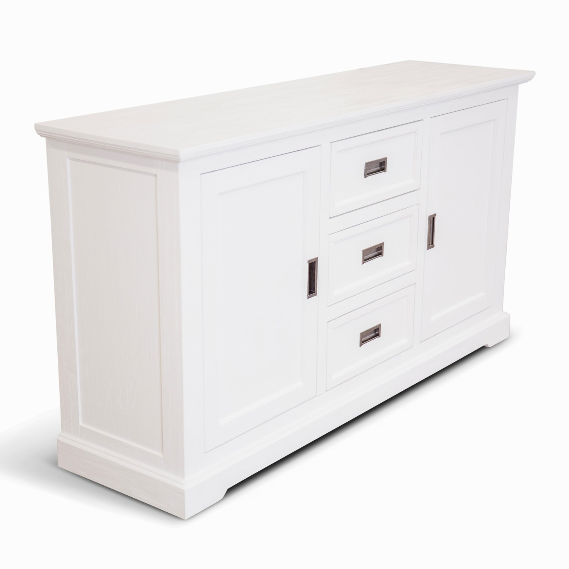 Laelia Buffet Table 166cm 2 Door 3 Drawer Acacia Wood Coastal Furniture -White - Cosy Abode
