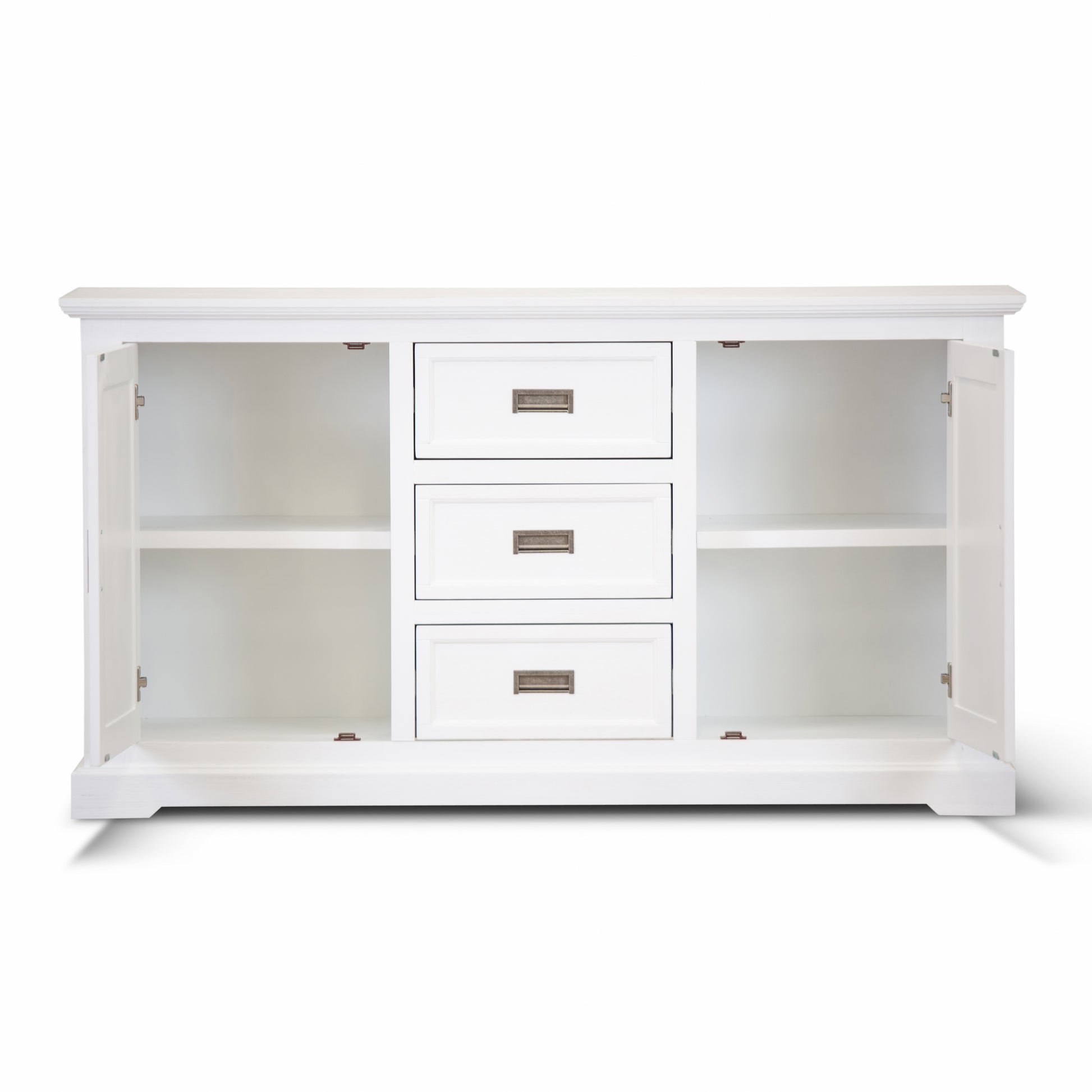 Laelia Buffet Table 166cm 2 Door 3 Drawer Acacia Wood Coastal Furniture -White - Cosy Abode