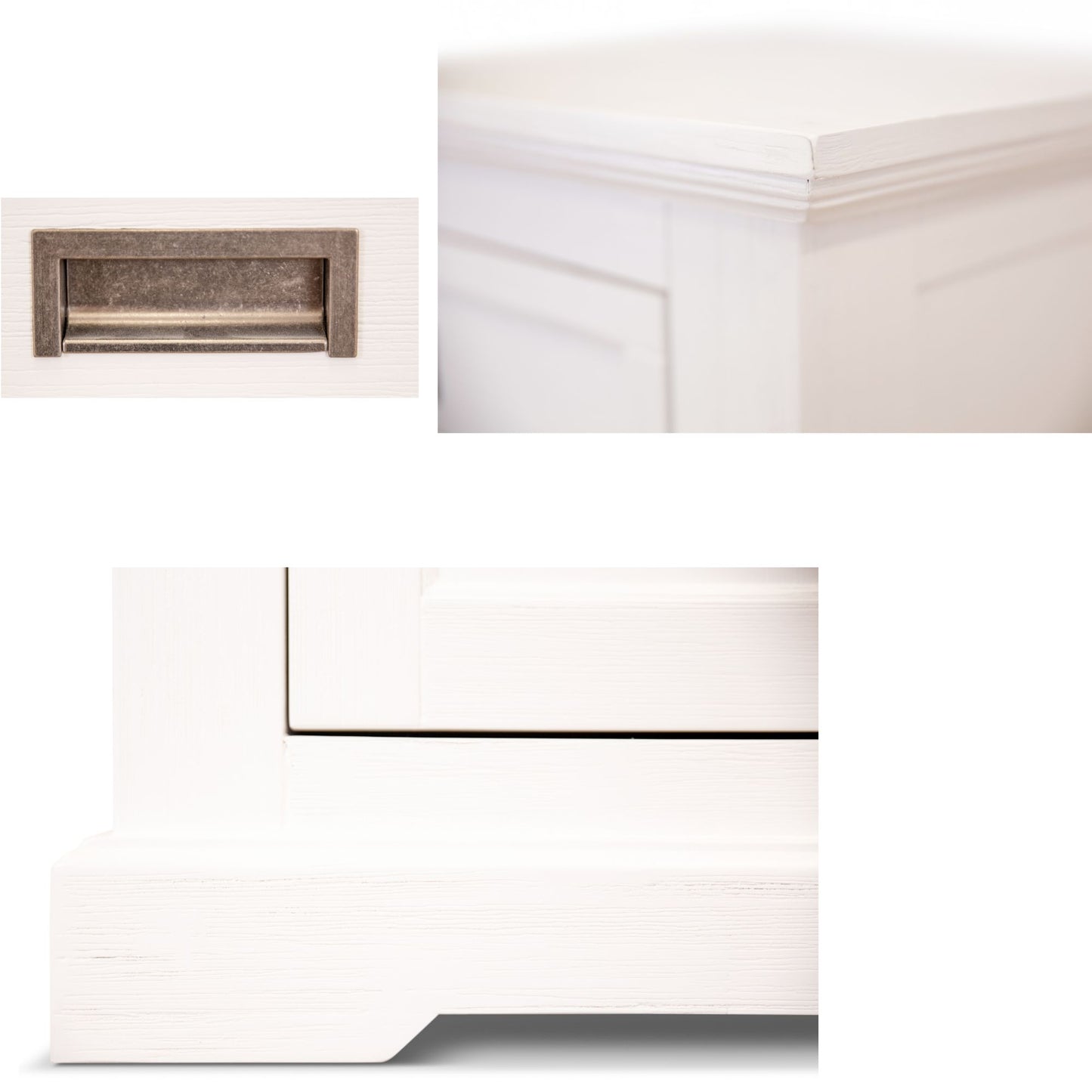 Laelia Buffet Table 166cm 2 Door 3 Drawer Acacia Wood Coastal Furniture -White - Cosy Abode