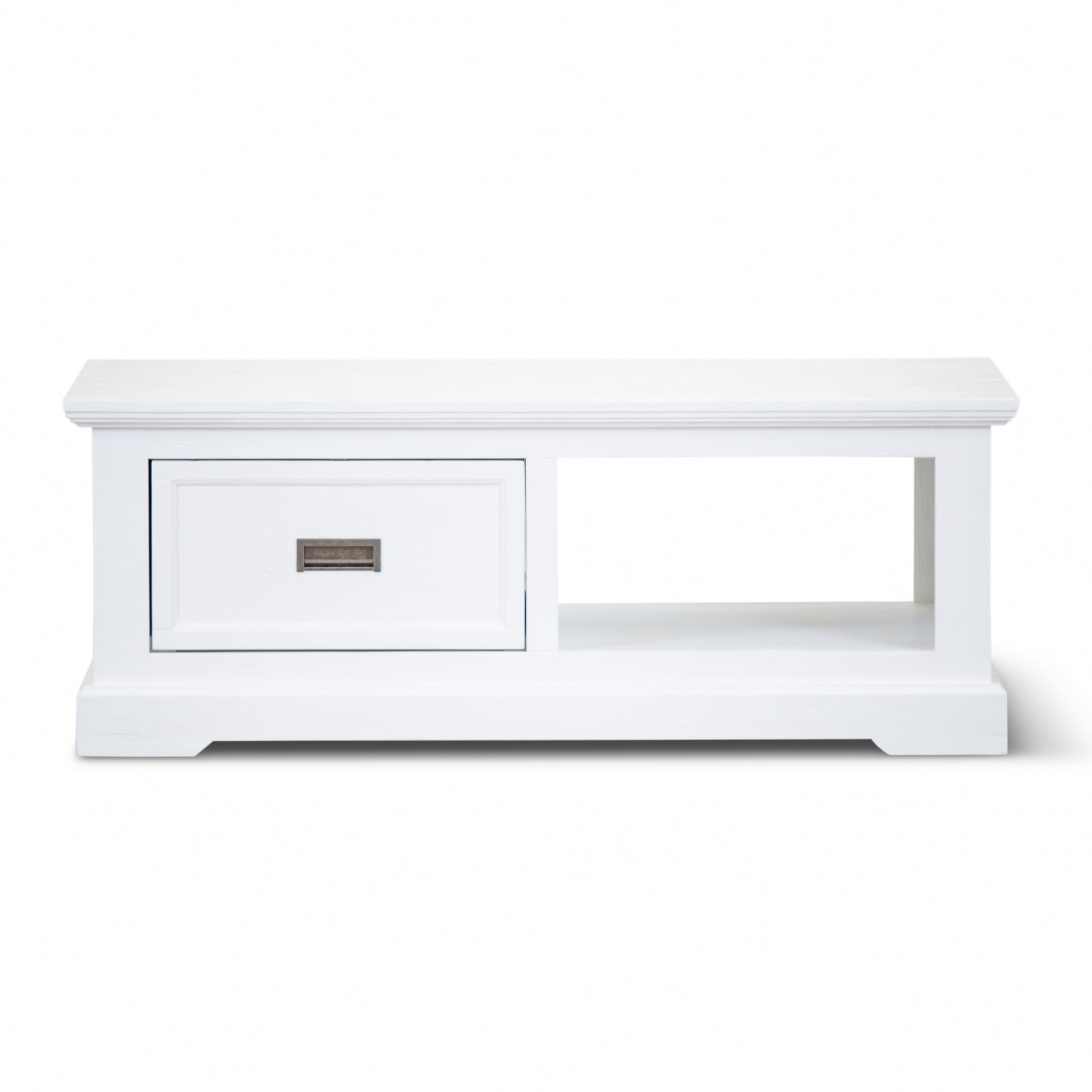 Laelia Coffee Table 120cm Solid Acacia Timber Wood Coastal Furniture - White - Cosy Abode