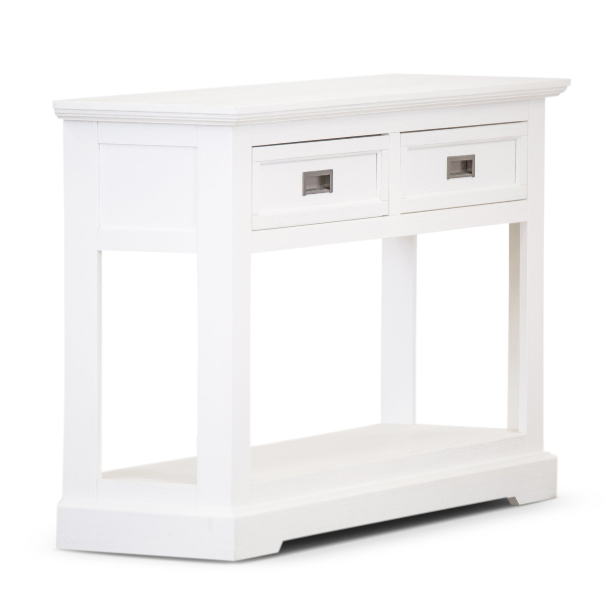Laelia Console Hallway Entry Table 125cm Solid Acacia Timber Wood Coastal -White - Cosy Abode