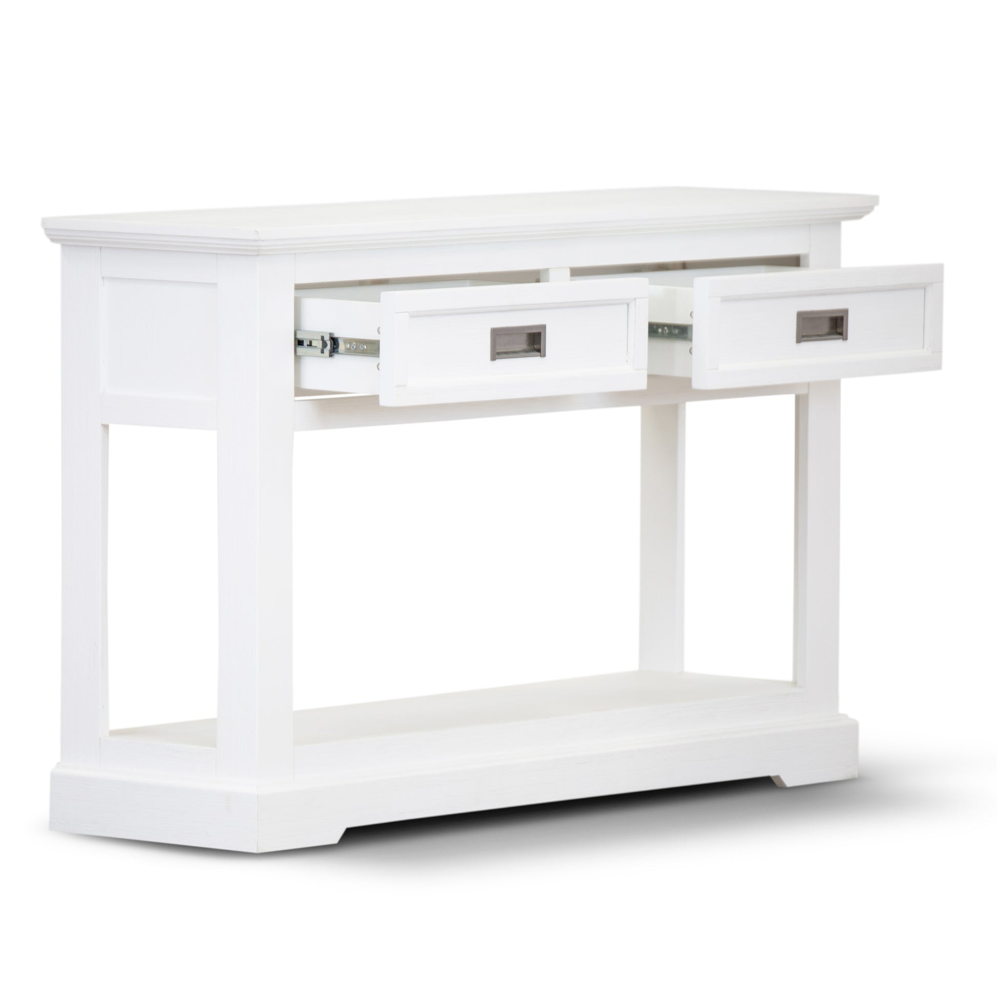 Laelia Console Hallway Entry Table 125cm Solid Acacia Timber Wood Coastal -White - Cosy Abode