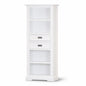 Laelia Bookshelf Bookcase 4 Tier Solid Acacia Wood Coastal Furniture - White - Cosy Abode