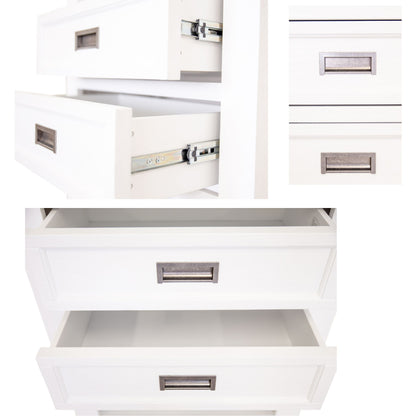 Laelia Bookshelf Bookcase 4 Tier Solid Acacia Wood Coastal Furniture - White - Cosy Abode