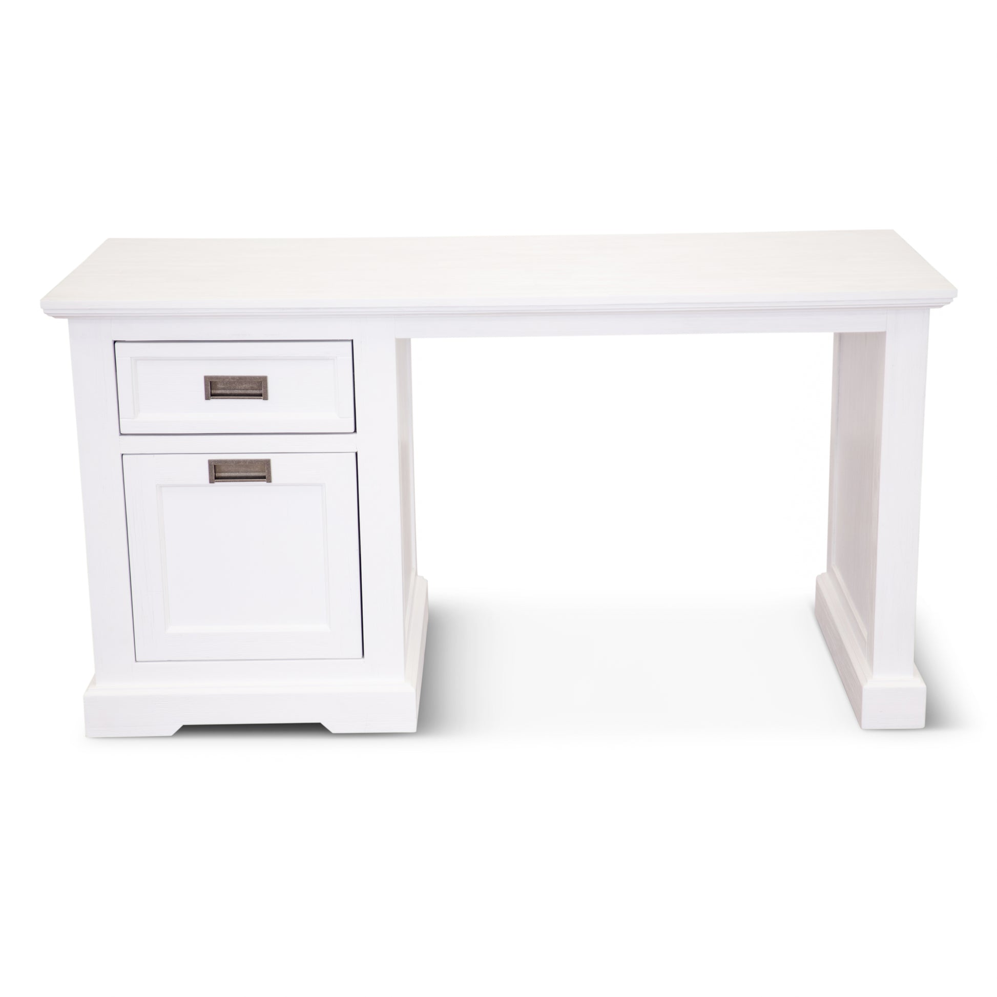 Laelia Study Computer Desk 150cm Office Executive Table Solid Acacia Wood -White - Cosy Abode