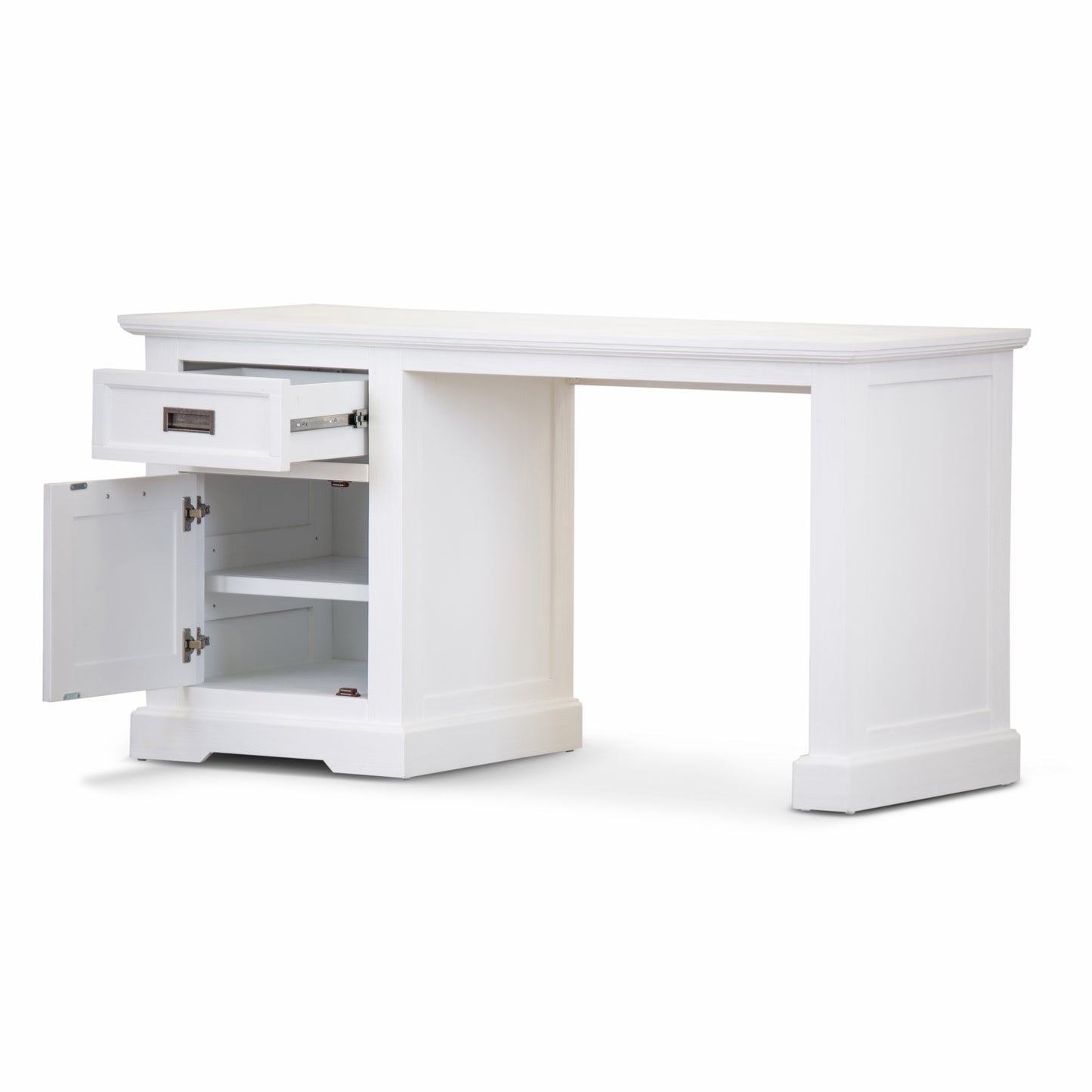 Laelia Study Computer Desk 150cm Office Executive Table Solid Acacia Wood -White - Cosy Abode