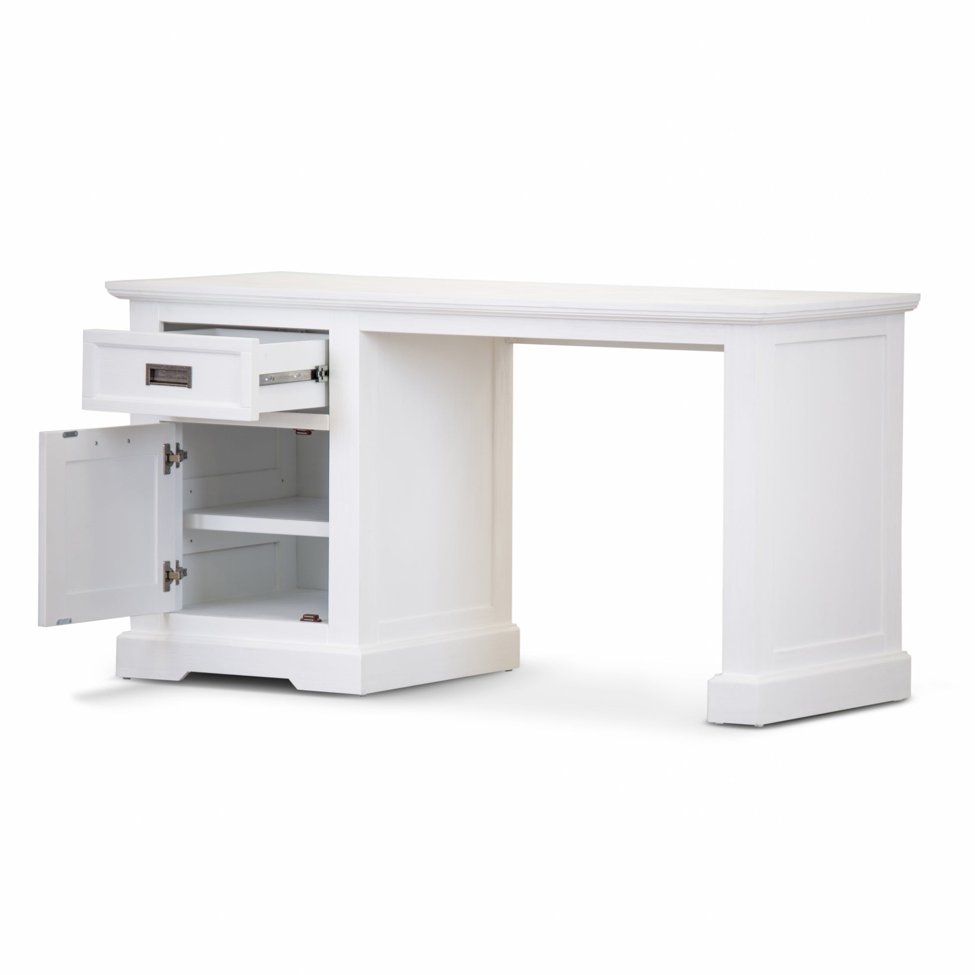 Laelia Study Computer Desk 150cm Office Executive Table Solid Acacia Wood -White - Cosy Abode