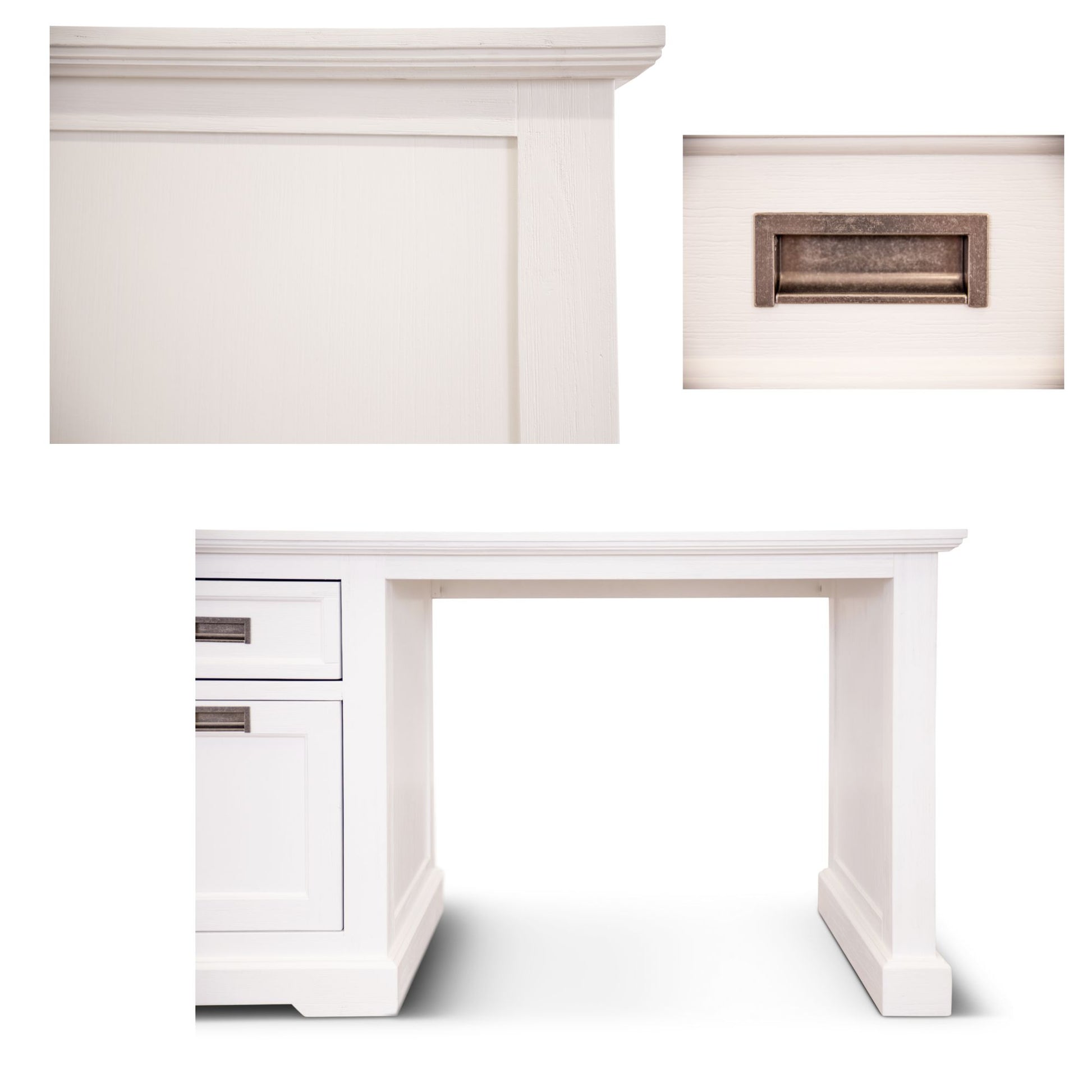 Laelia Study Computer Desk 150cm Office Executive Table Solid Acacia Wood -White - Cosy Abode