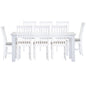 Laelia 9pc Dining Set 220cm Table 8 Chair Acacia Wood Coastal Furniture - White - Cosy Abode