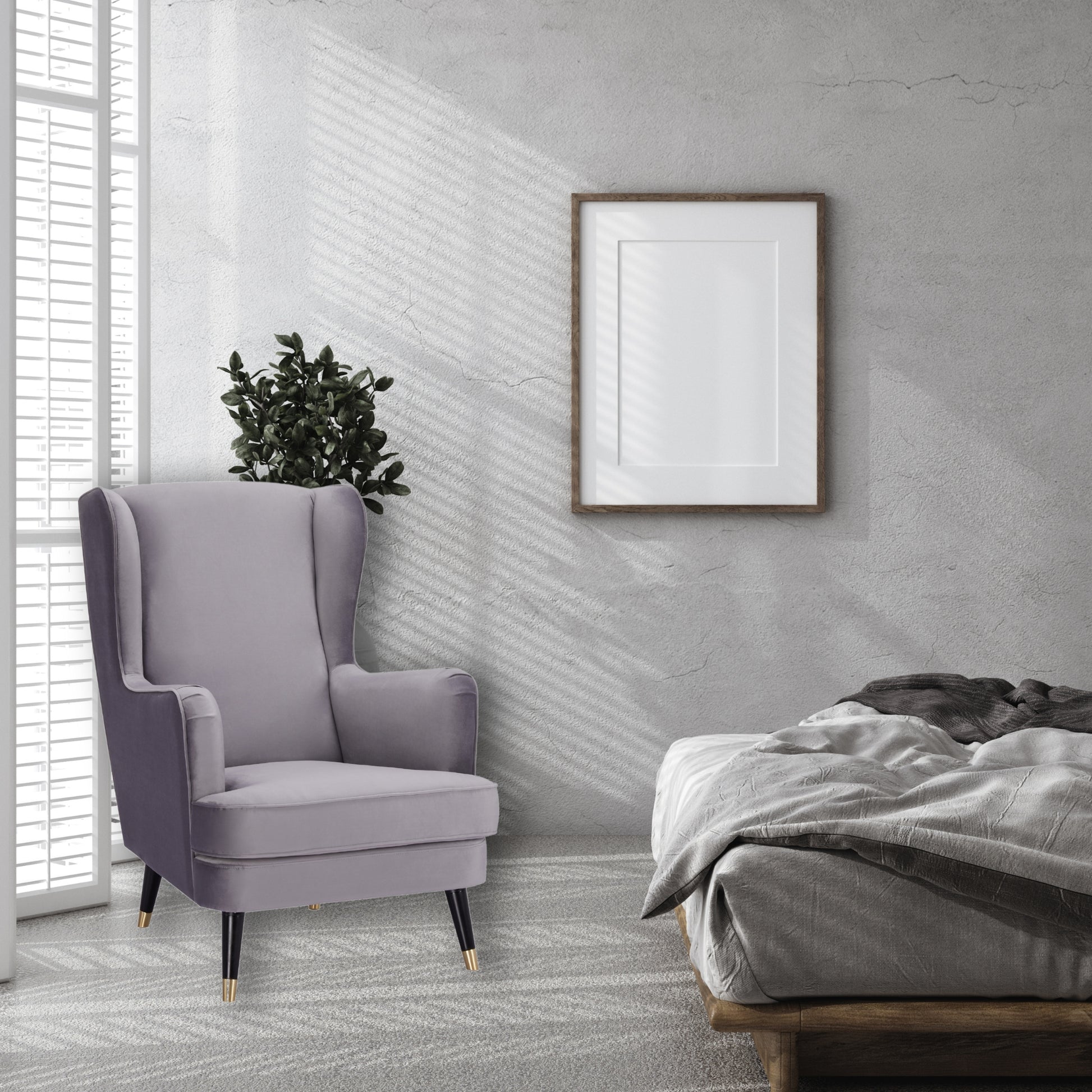 Vivian Accent Sofa Arm Chair Fabric Uplholstered Lounge Couch - Grey - Cosy Abode