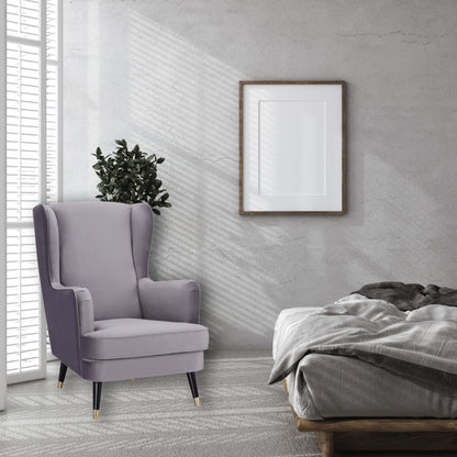 Vivian Accent Sofa Arm Chair Fabric Uplholstered Lounge Couch - Grey - Cosy Abode