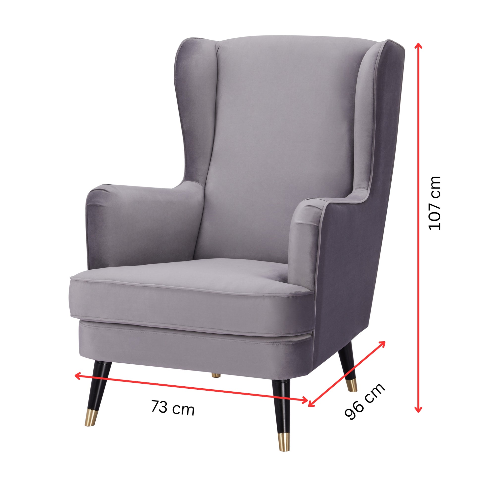 Vivian Accent Sofa Arm Chair Fabric Uplholstered Lounge Couch - Grey - Cosy Abode
