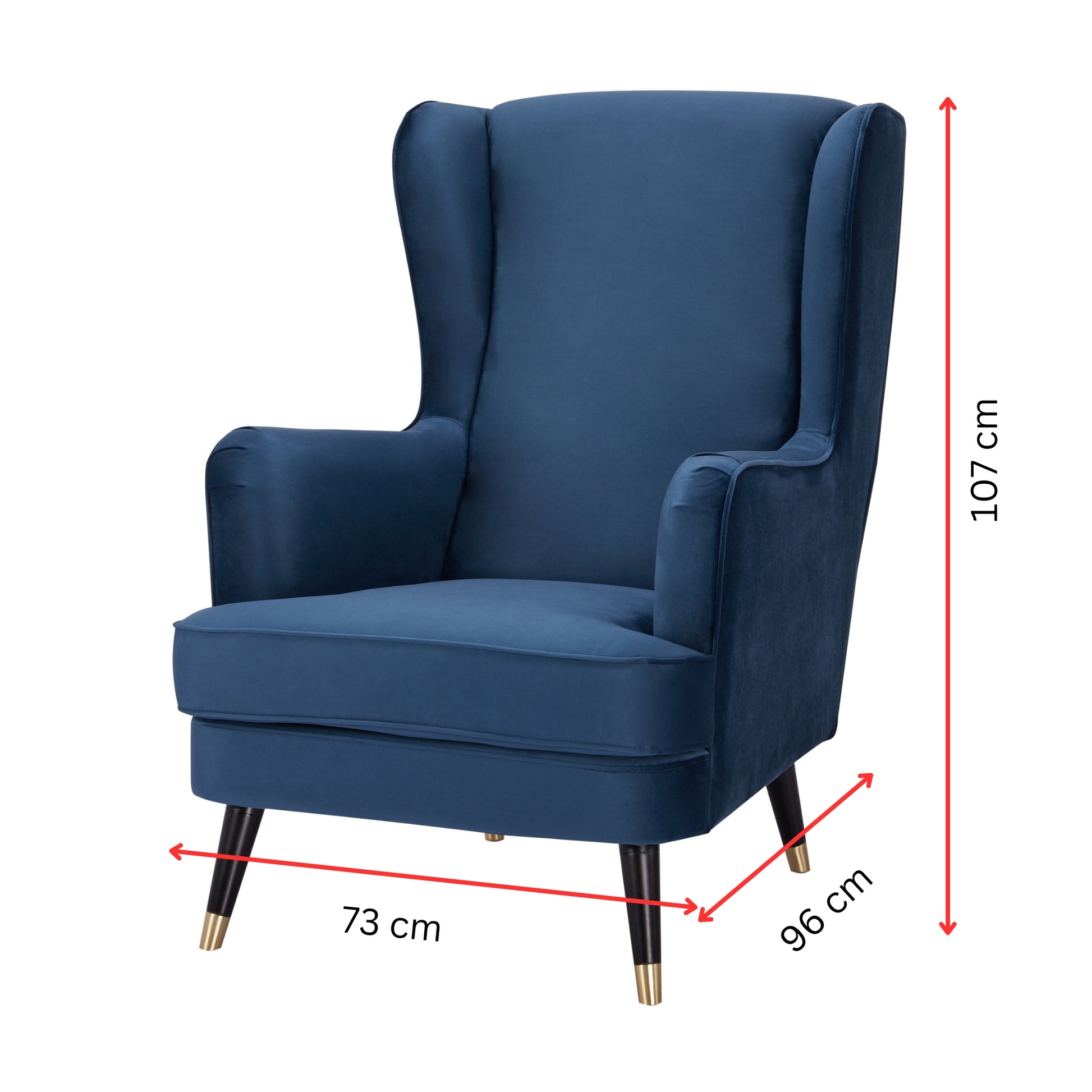 Vivian Accent Sofa Arm Chair Fabric Uplholstered Lounge Couch - Navy - Cosy Abode