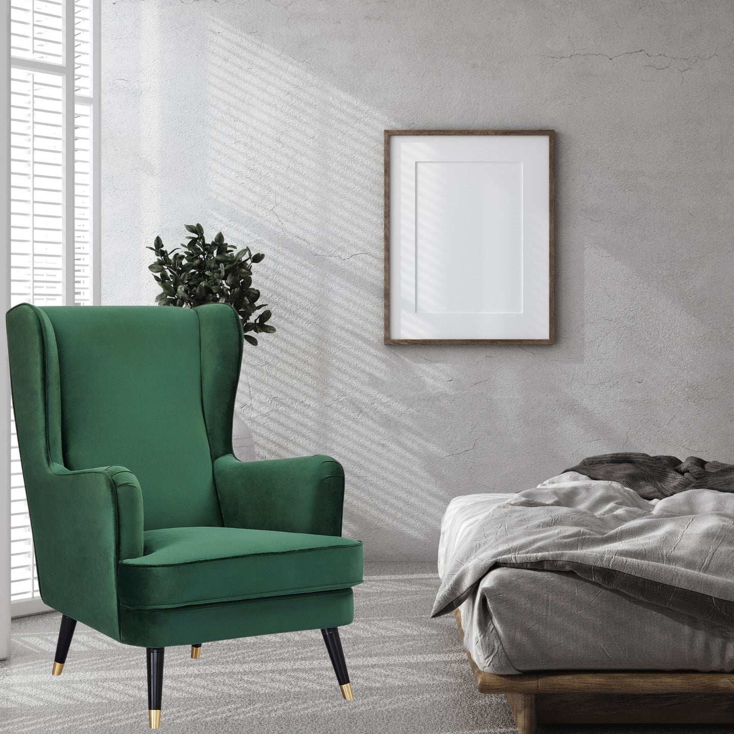 Vivian Accent Sofa Arm Chair Fabric Uplholstered Lounge Couch - Green - Cosy Abode