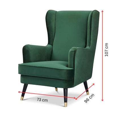 Vivian Accent Sofa Arm Chair Fabric Uplholstered Lounge Couch - Green - Cosy Abode