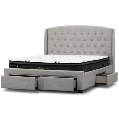 Honeydew Queen Size Bed Frame Timber Mattress Base With Storage Drawers - Beige - Cosy Abode