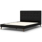 Volga Queen Bed Platform Frame Fabric Upholstered Mattress Base - Charcoal - Cosy Abode