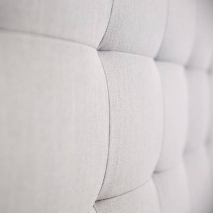 Volga King Single Bed Platform Frame Fabric Upholstered Mattress Base - Grey - Cosy Abode